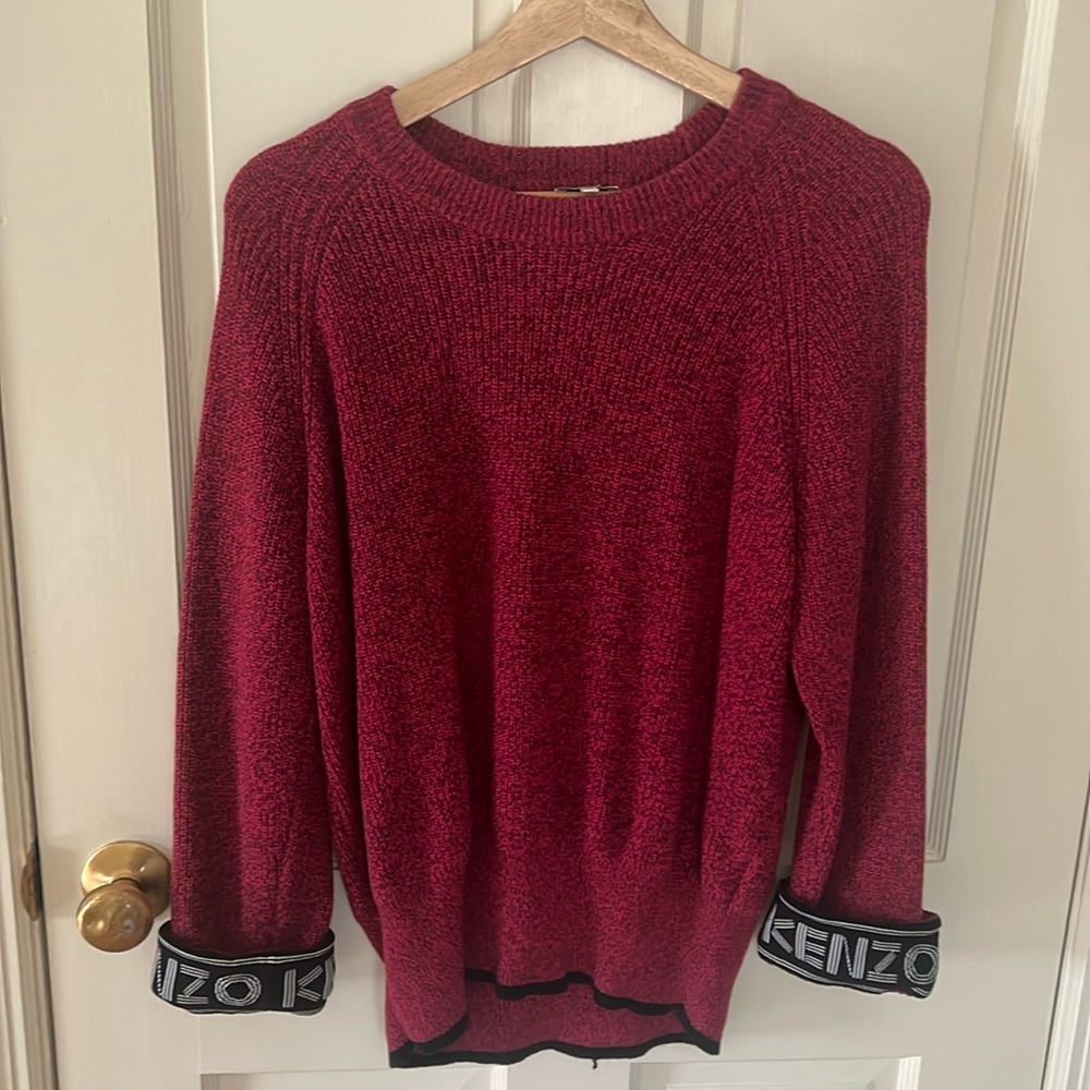 Vintage Kenzo thick knit long sleeve crew neck sweater